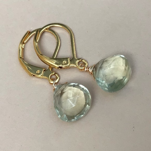 Natural Prasiolite Sundance charm Earrings - Picture 2 of 8